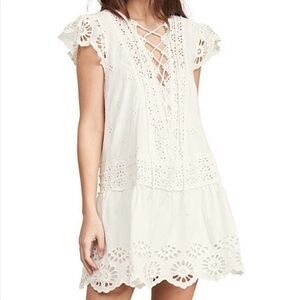 Free People Esperanza Eyelet Mini Dress 100% Cotton w/Slip